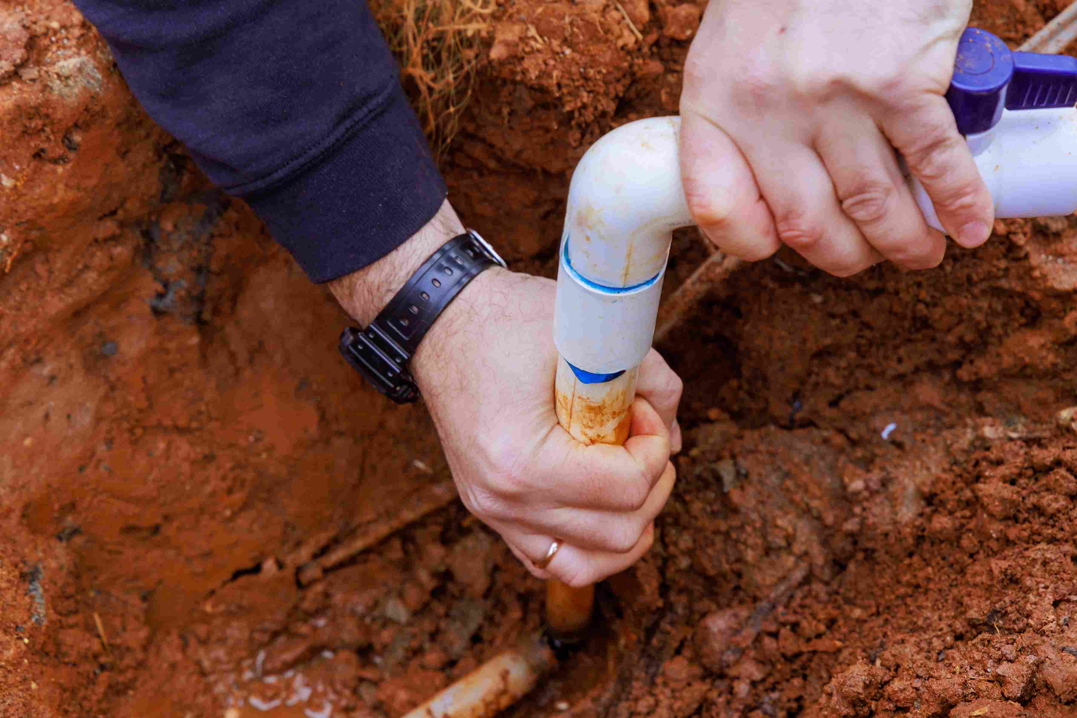 installing-a-glue-pvc-pipe-to-connect-house-to-wa